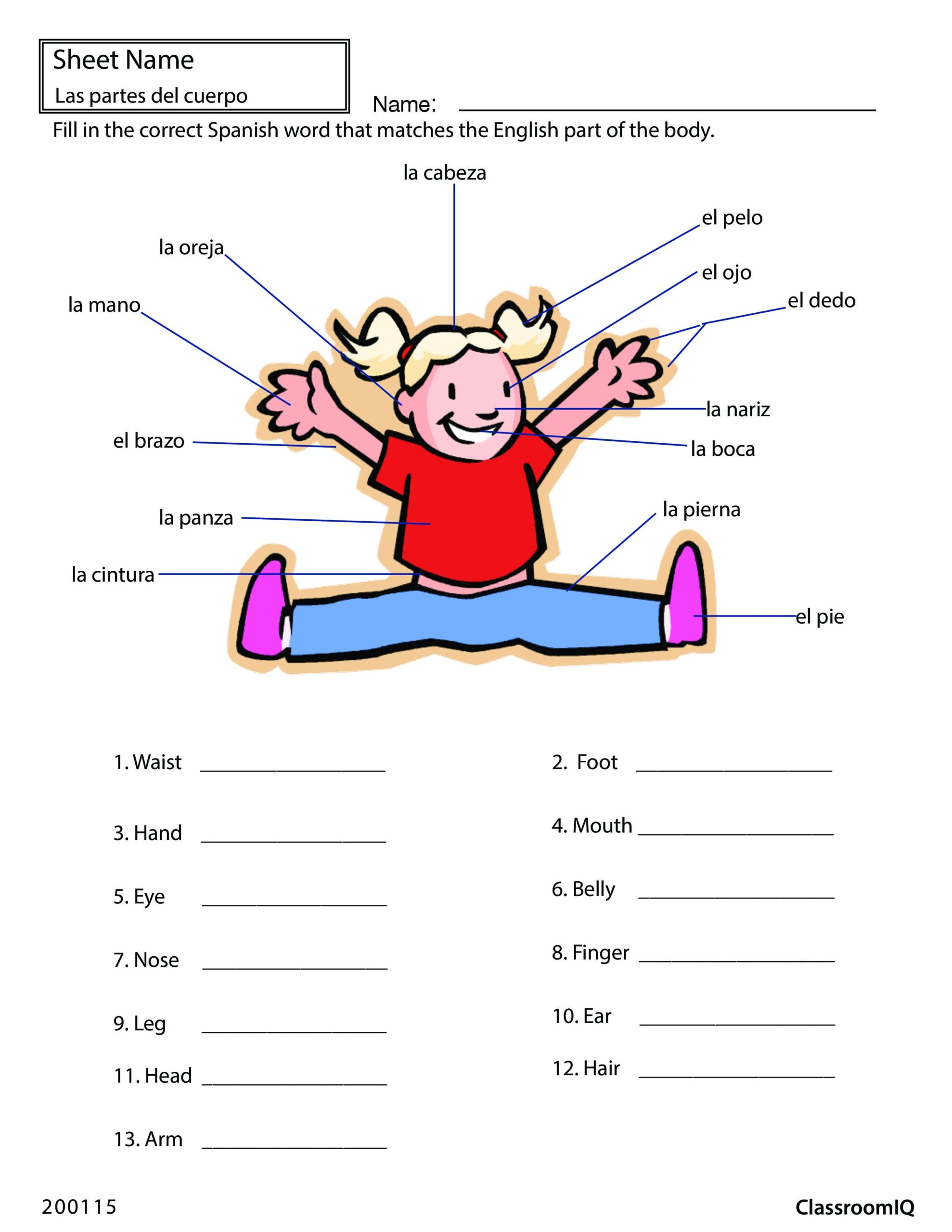 Free Spanish Worksheets Pdf With Answers