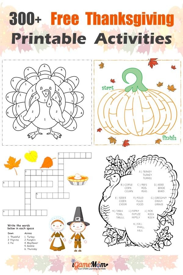 Free Thanksgiving Printables For Kindergarten Free Printable