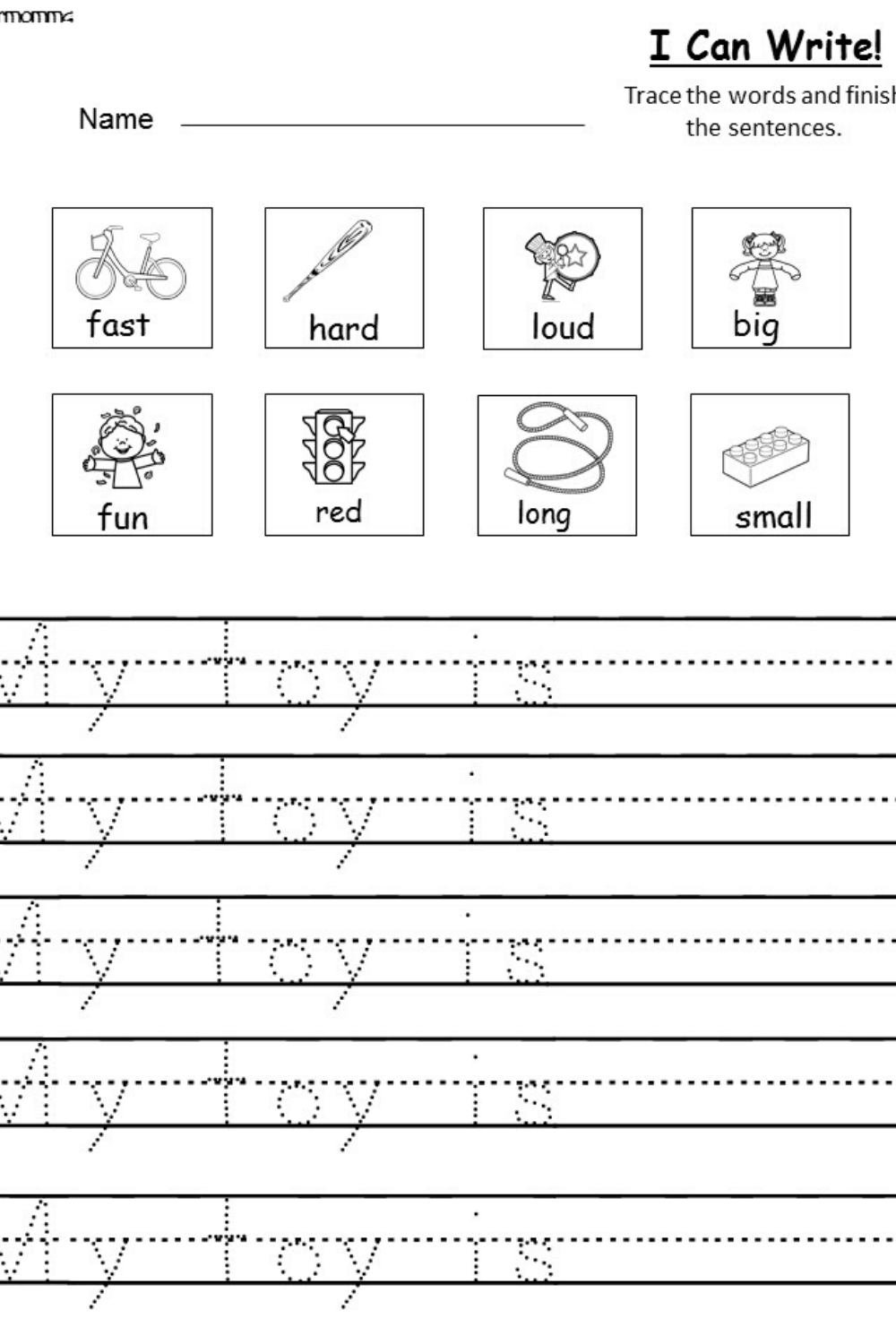 Free Worksheets For Kindergarten Writing