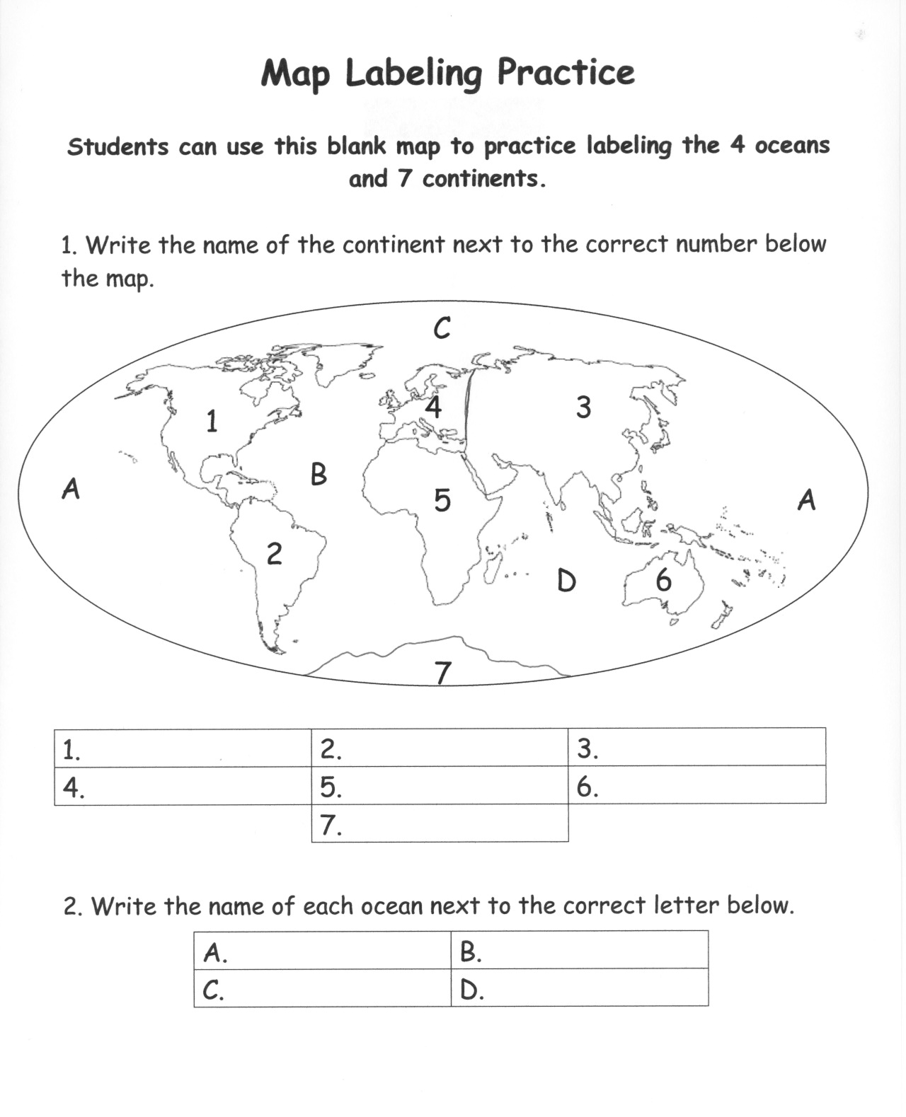 Geography Free Printable Worksheets