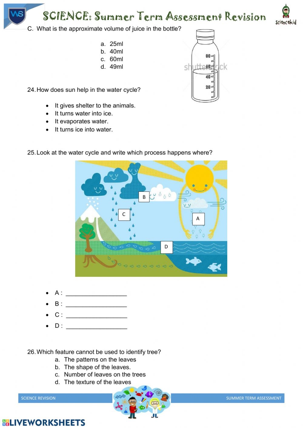 Grade 3 Science Worksheet Scienceworksheets