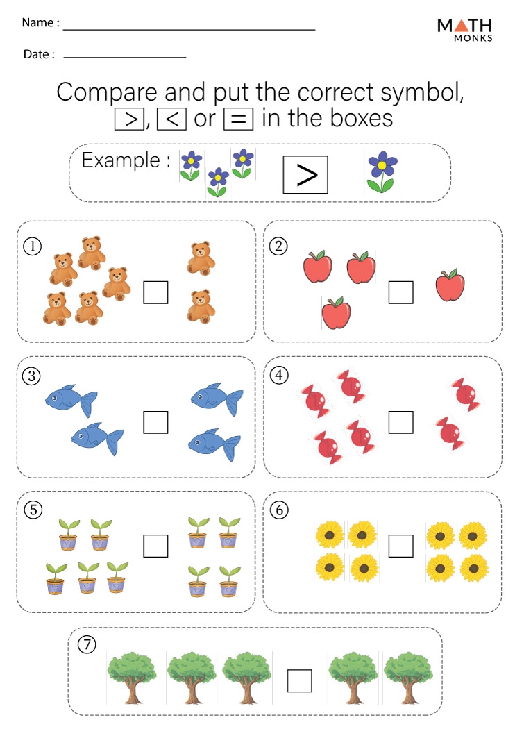 Greater Than Less Than Worksheets Math Monks