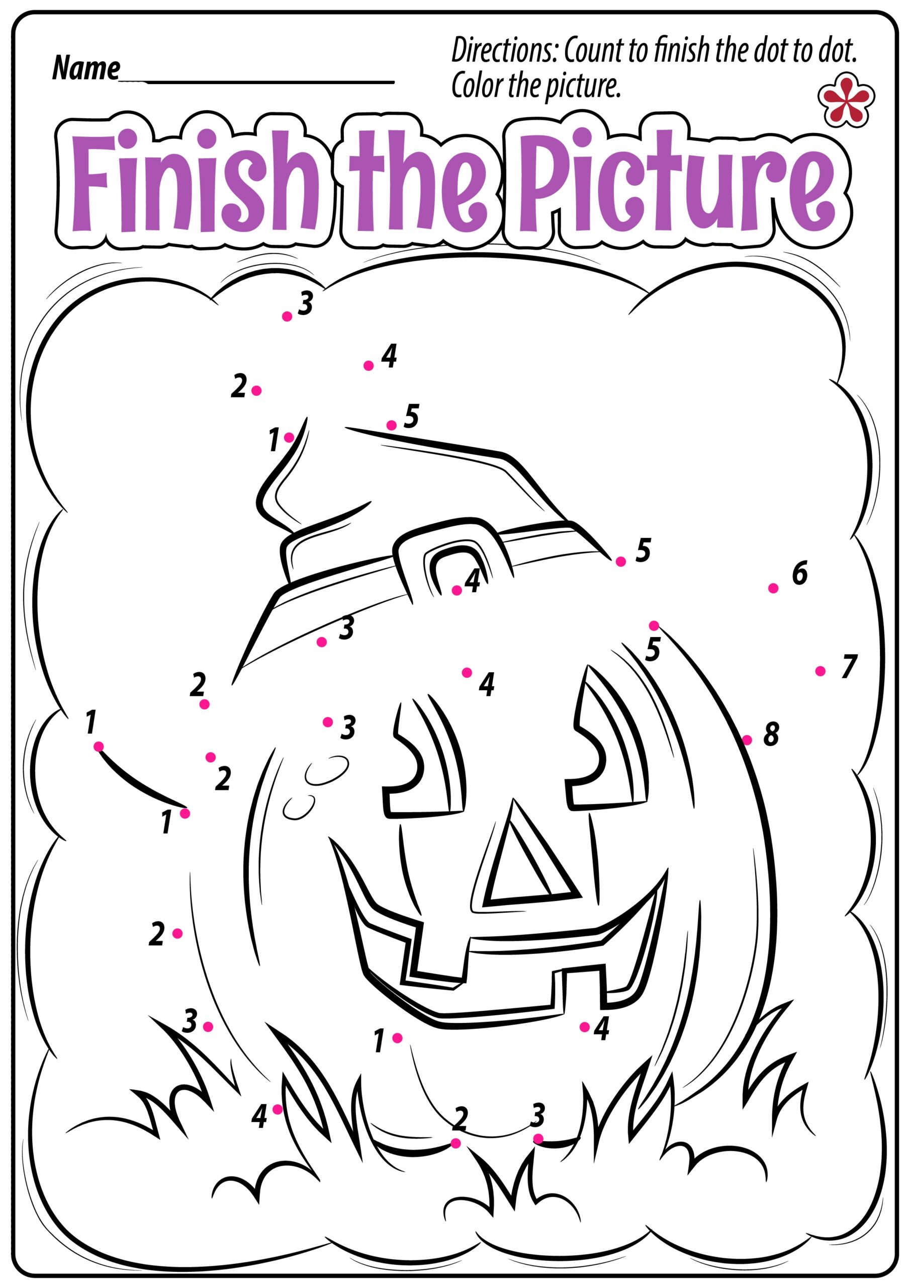 Halloween Dot To Dot Worksheets Free Printable Templates