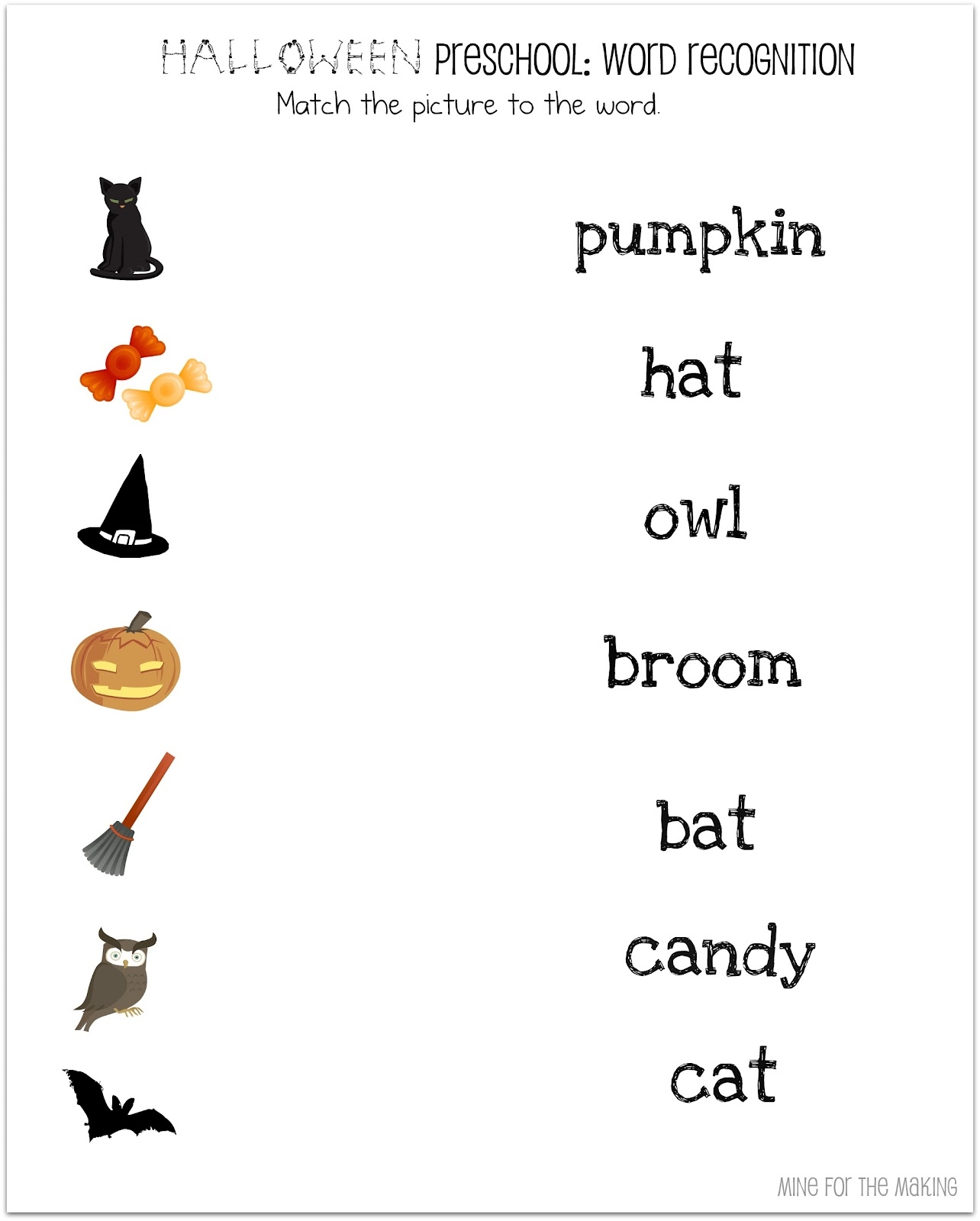 Halloween Printable Worksheet