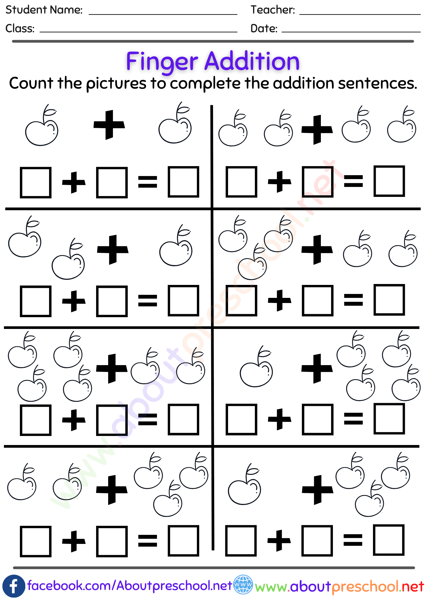 Kindergarten Addition Worksheets 4 About Preschool