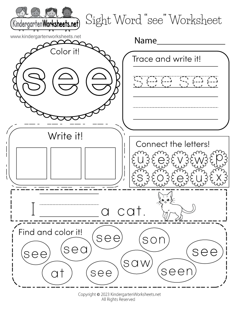 Kindergarten Sight Words Worksheets Free Printables Kindergarten Sight Words Worksheets Free Printables
