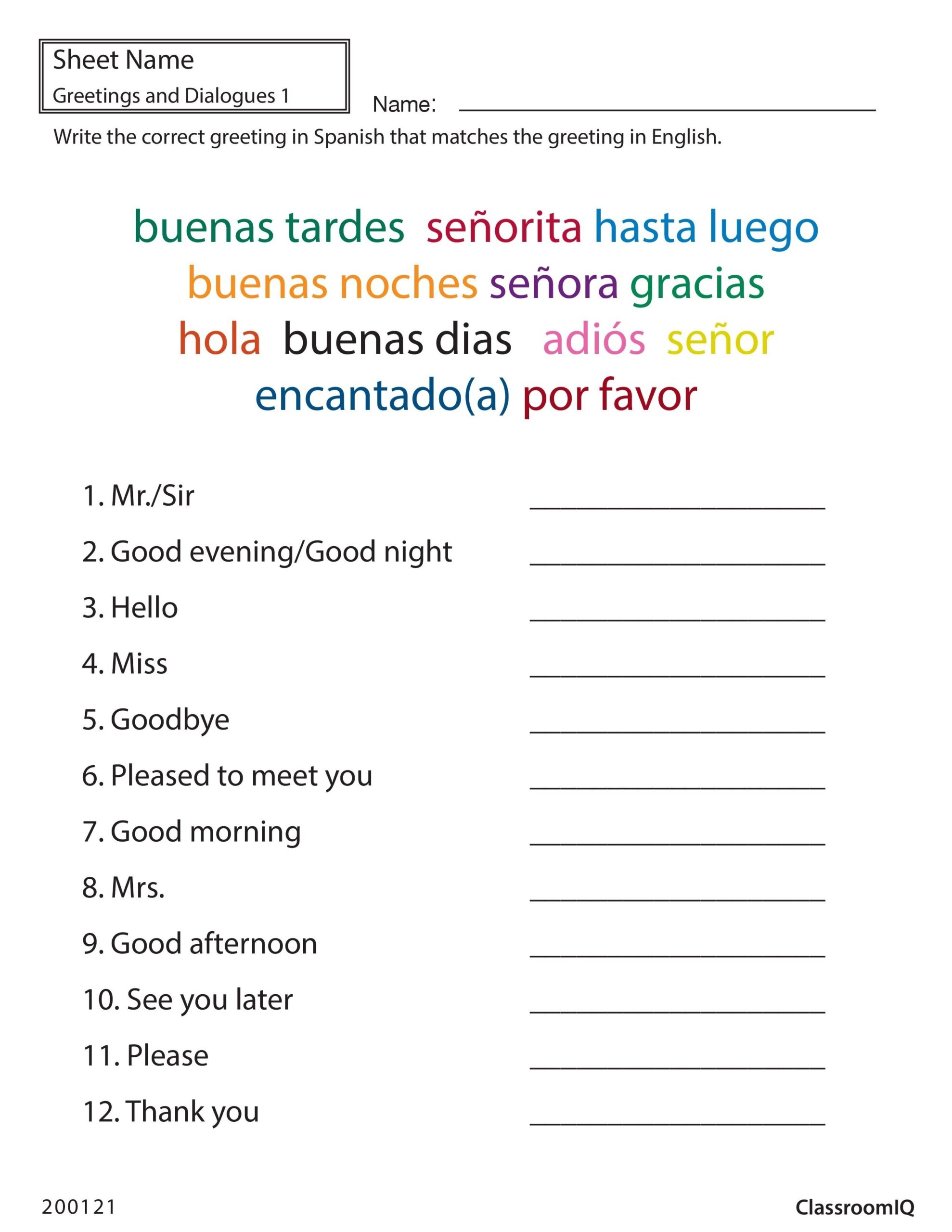 Kindergarten Worksheet In Spanish In 2020 Kindergarten Worksheets 