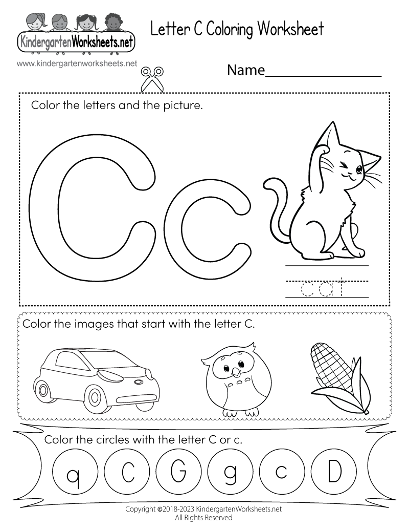 Kindergarten Worksheets Letter C Kindergarten Worksheets