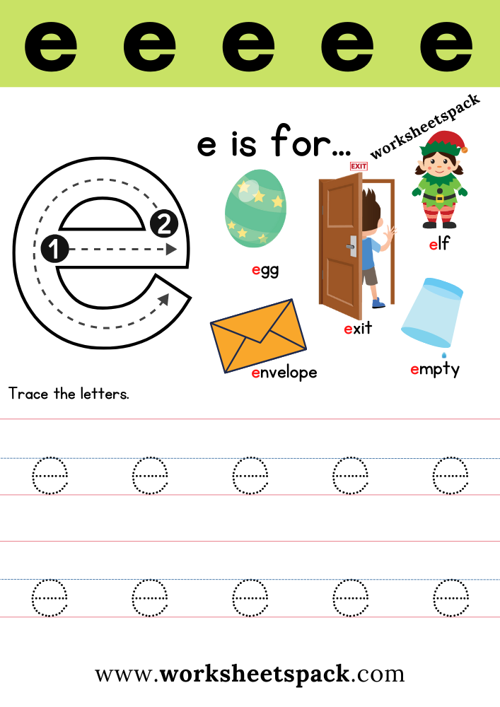Letter E Worksheet 2 Worksheets Library