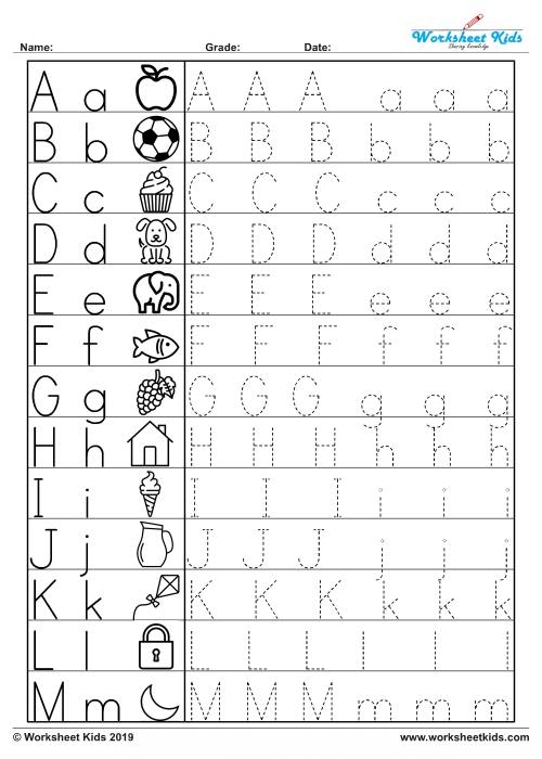 Lower Case A Printable Worksheets