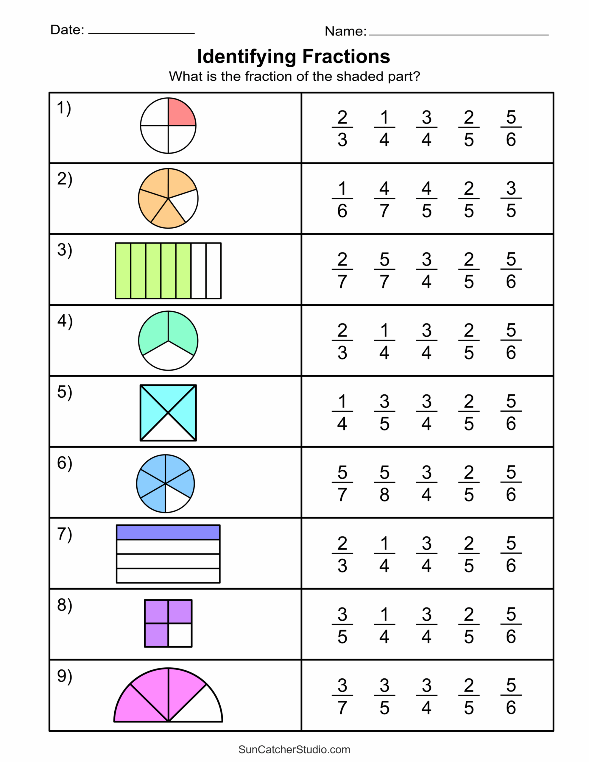 Math Fractions Worksheets Worksheets Library