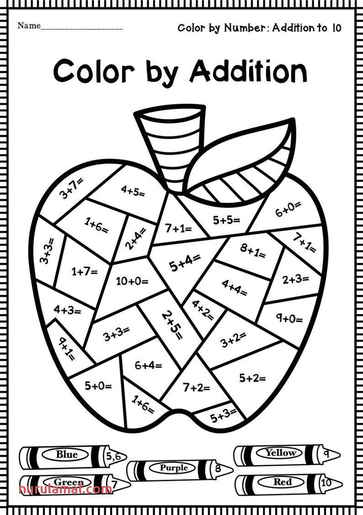 Math Worksheet With Coloring