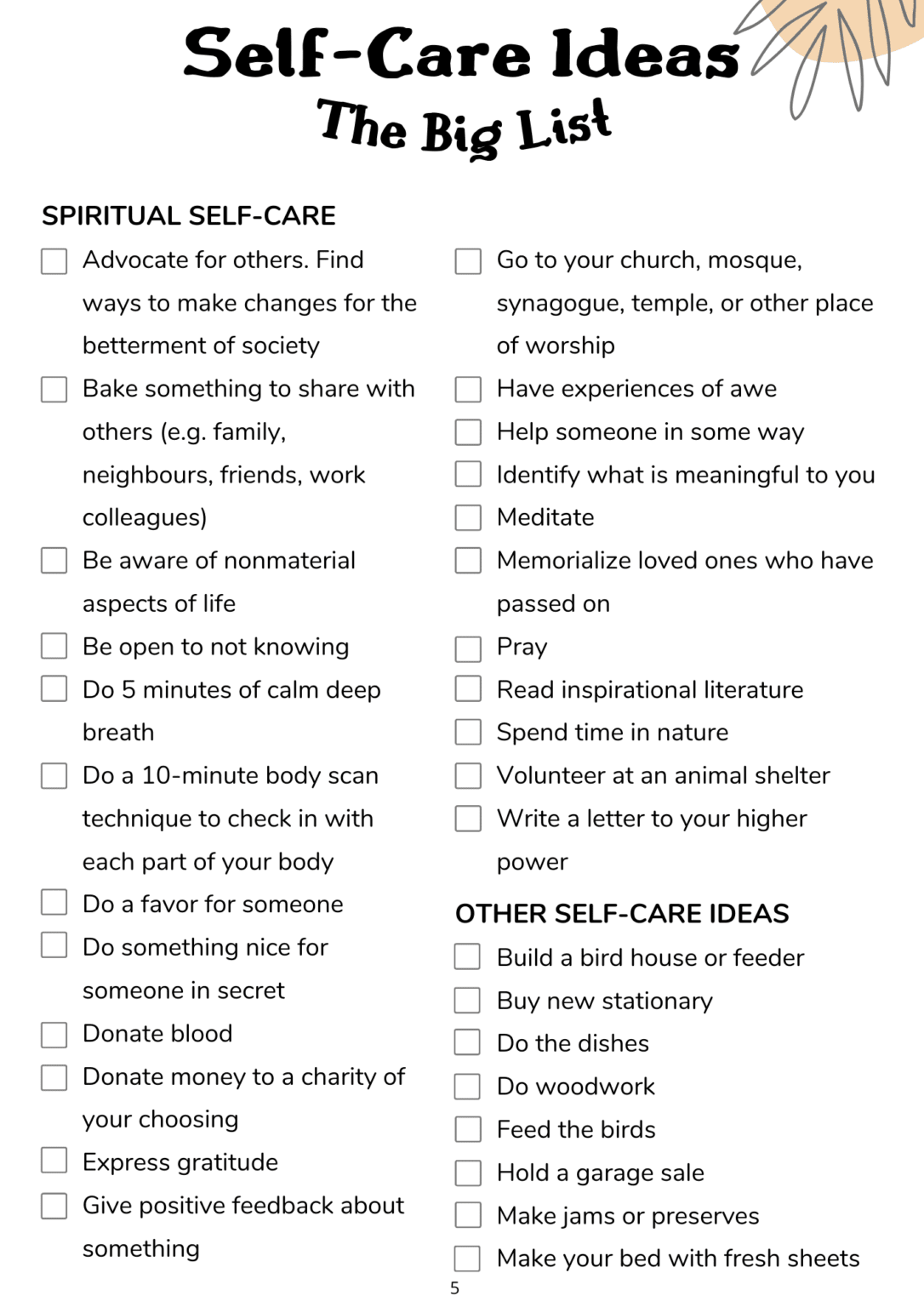Mental Health Worksheets Printable