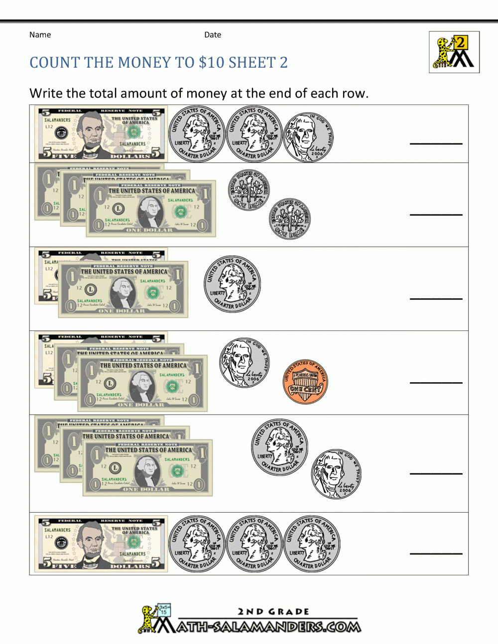 Money Math Printables