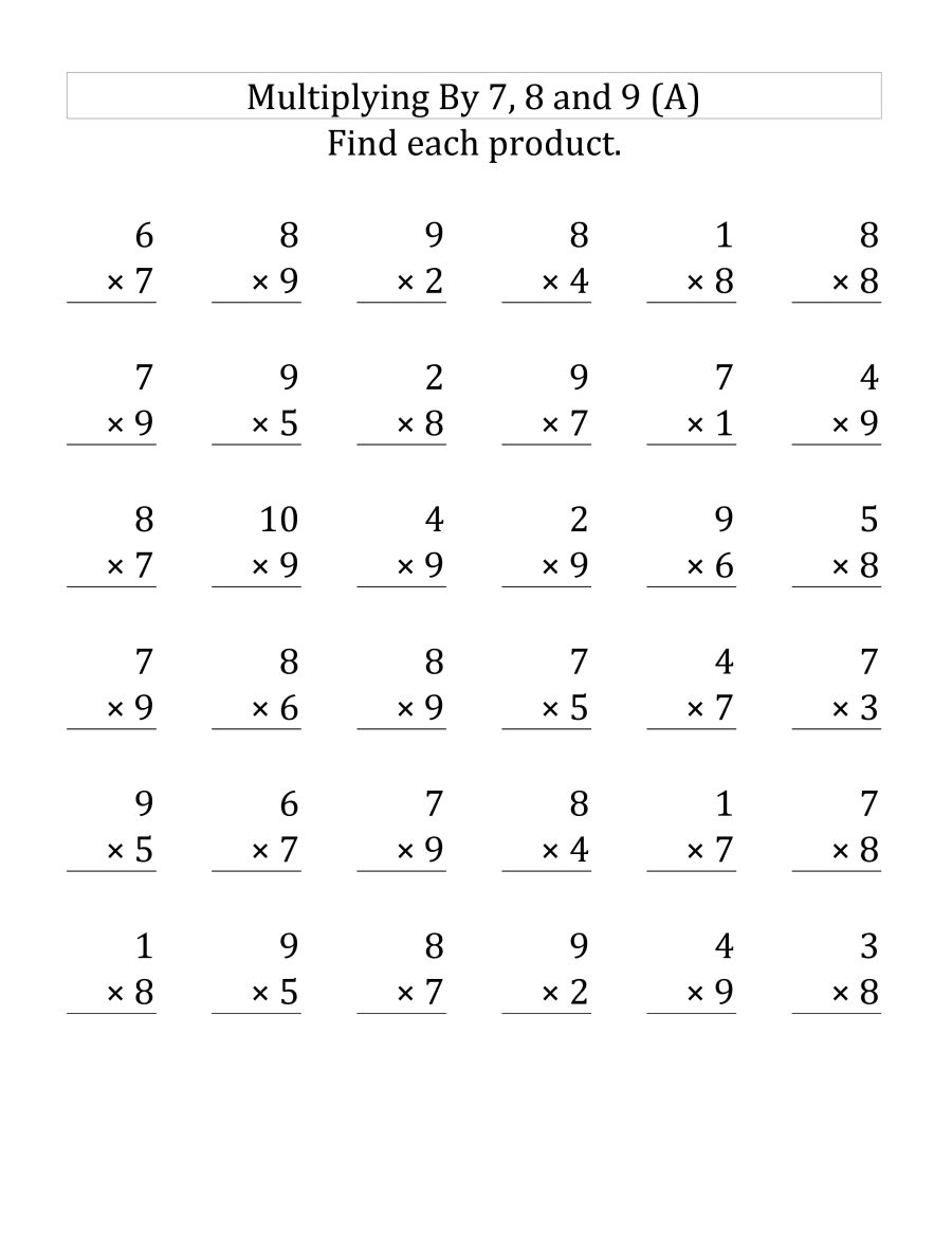 Multiplication Practice Sheets 3rd Grade