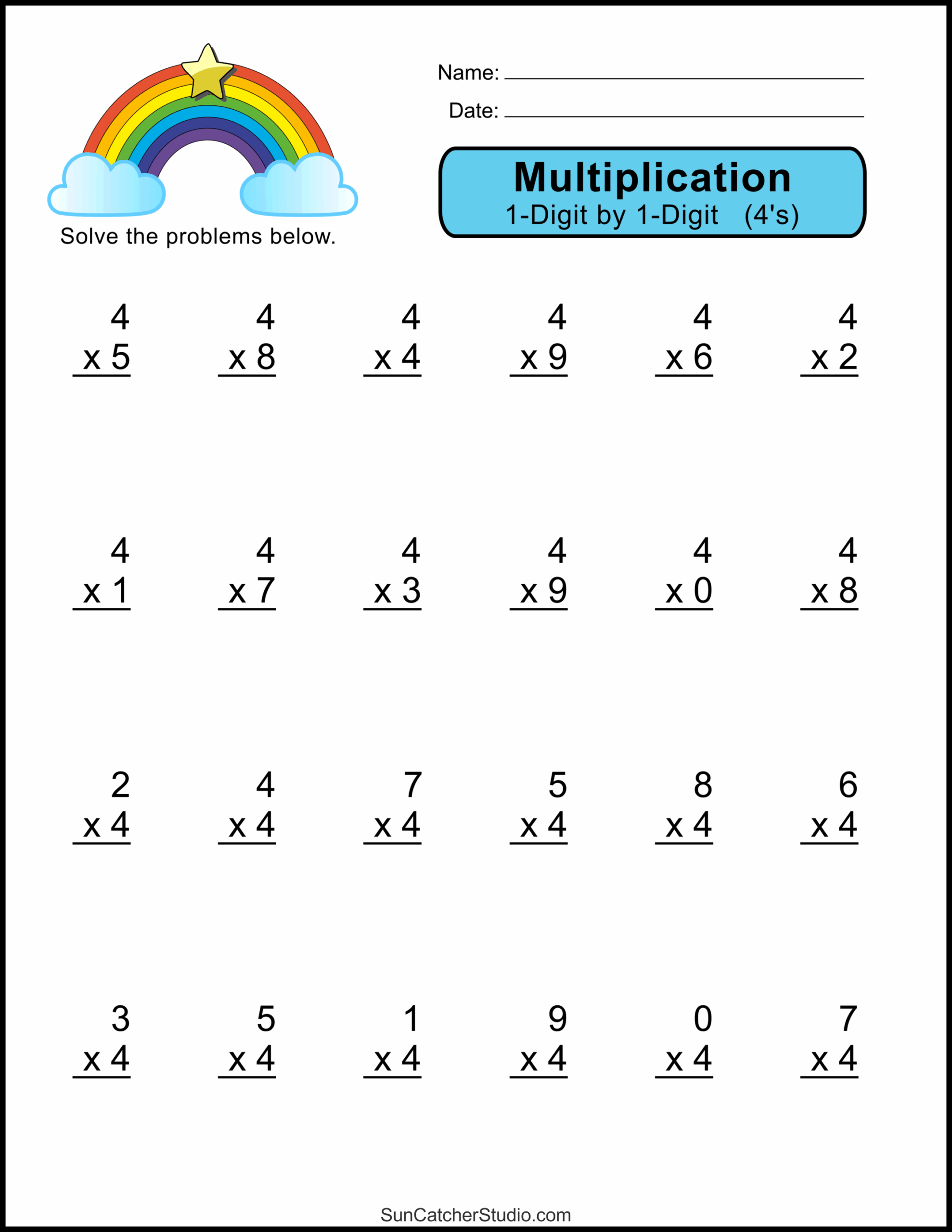 Multiplication Worksheets Grade 4 Printable Free