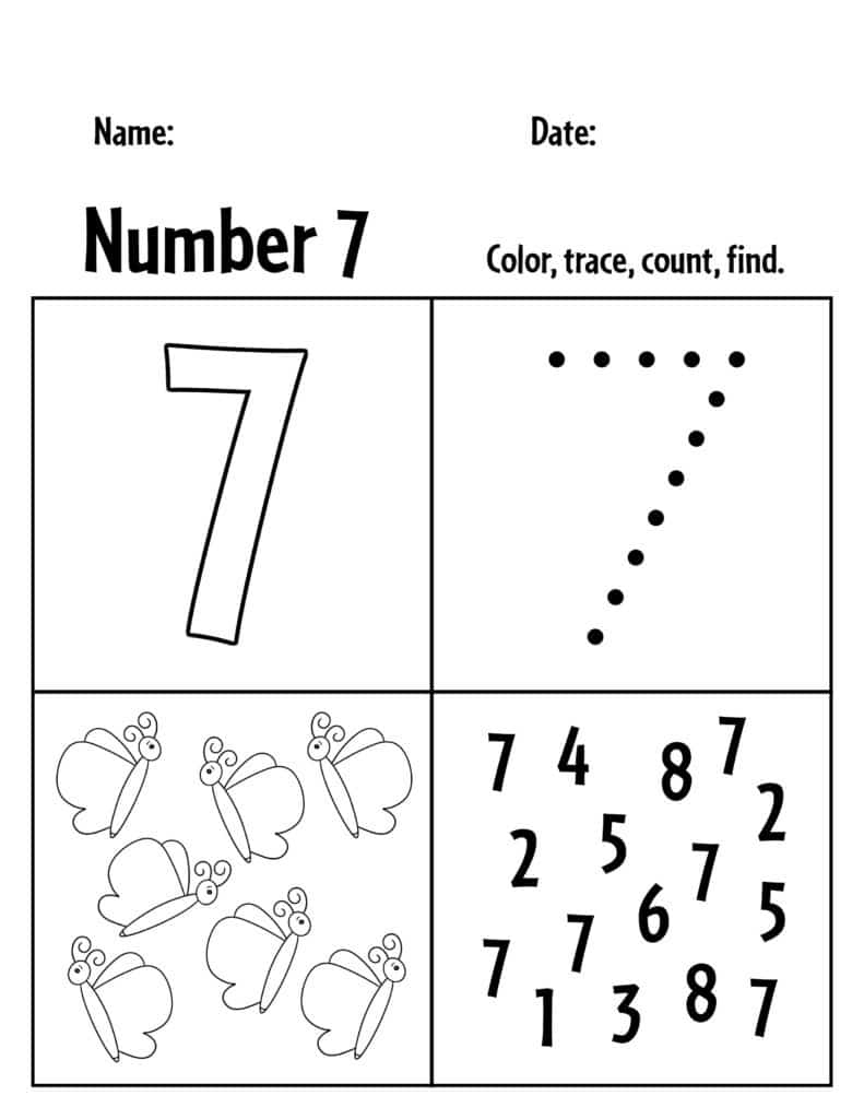 Number 7 Worksheets