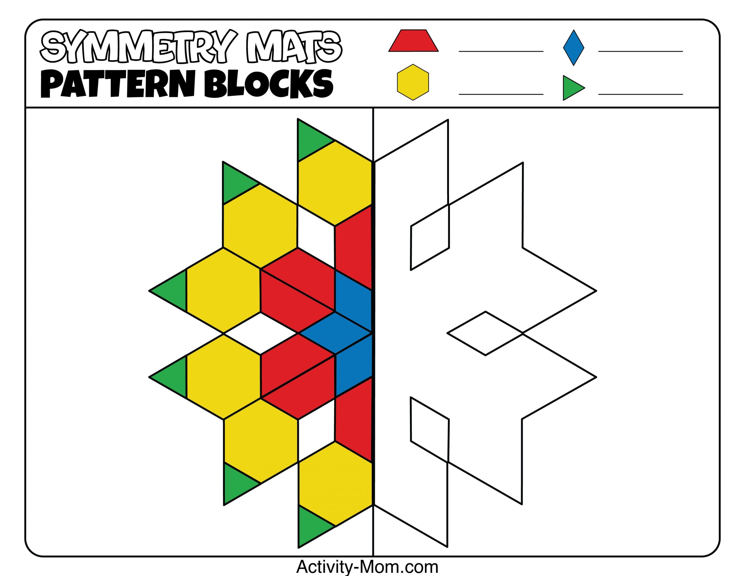 Pattern Block Mats free Printable The Activity Mom Worksheets Library