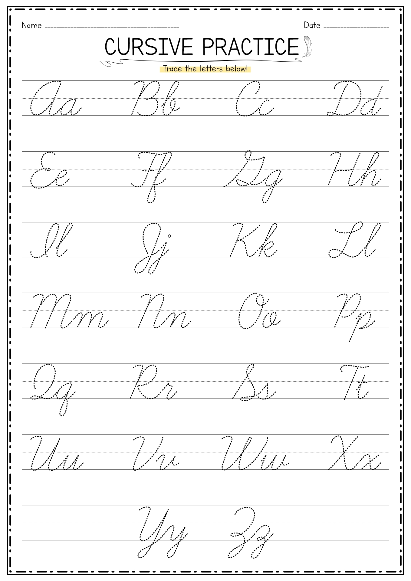 Practice Cursive Writing