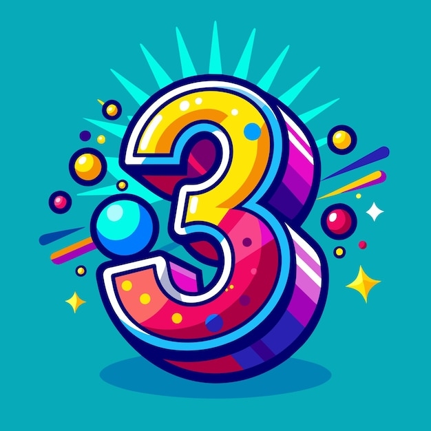 Premium Vector Three Number Or Number 3 3d
