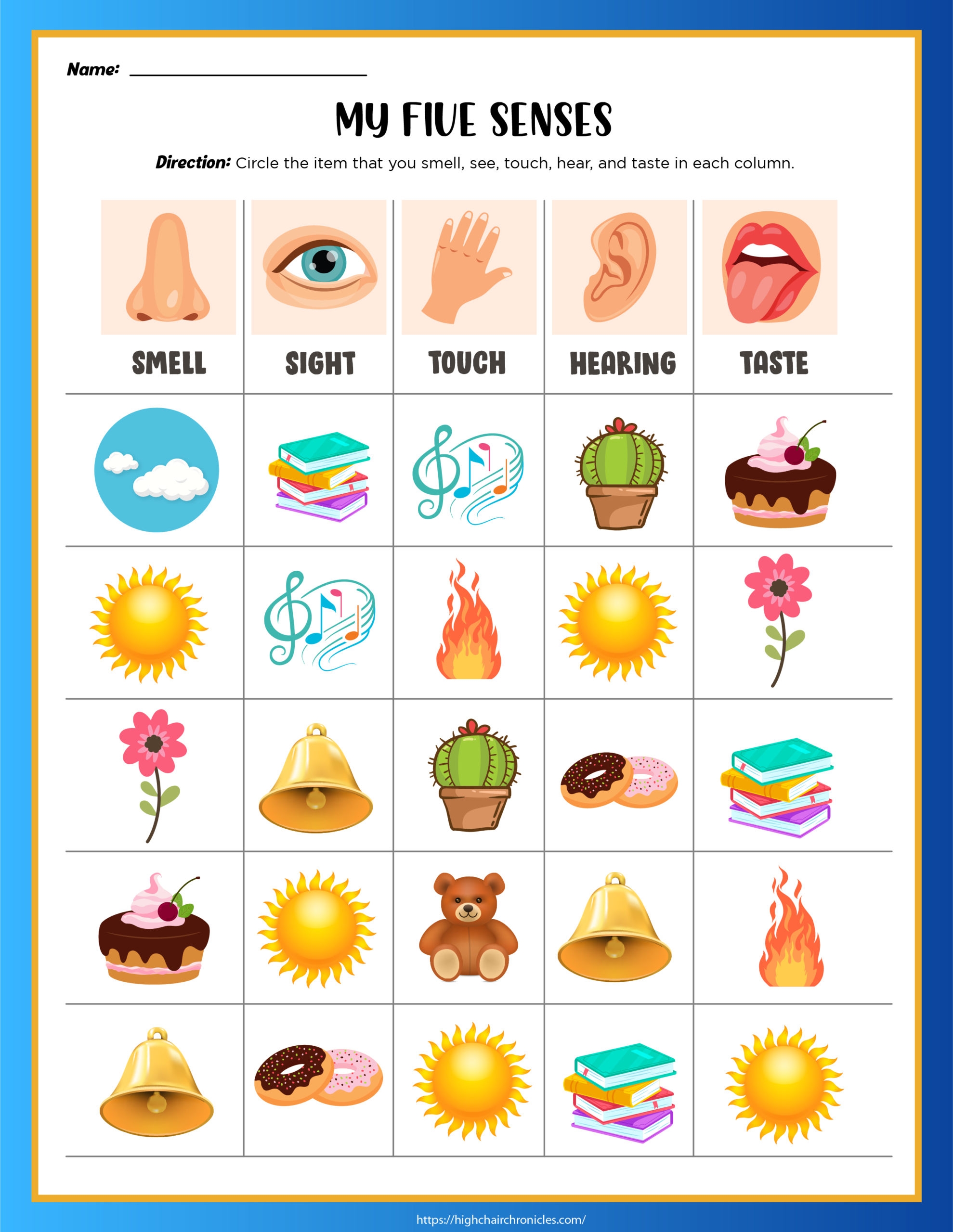 Preschool 5 Senses Worksheets Free Printable Five Senses Wor