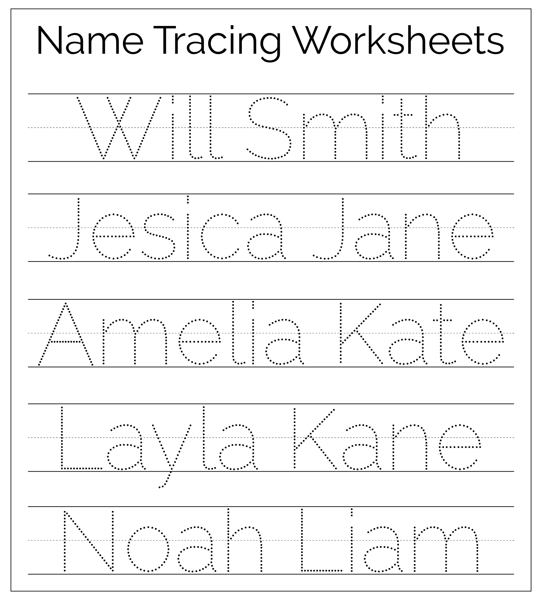 Preschool Name Tracing 15 Free PDF Printables Printablee