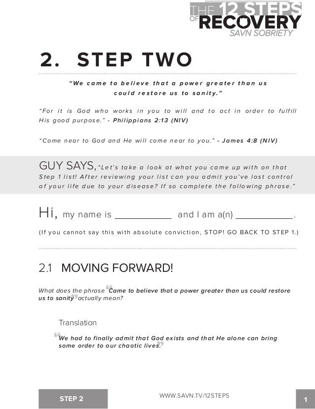 Printable Aa 12 Steps