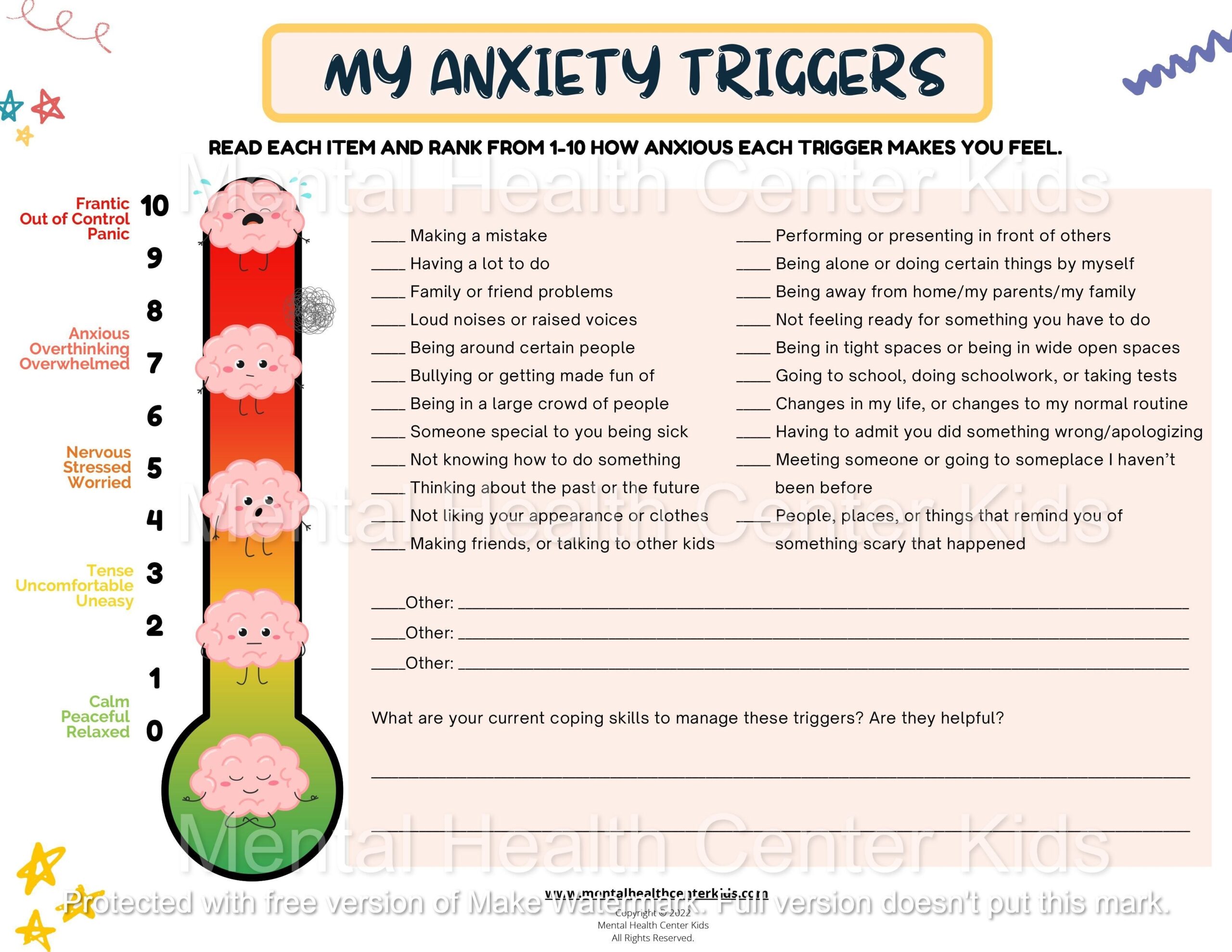 Printable Anxiety Worksheets PDF Effective Tools For Managing Anxiety