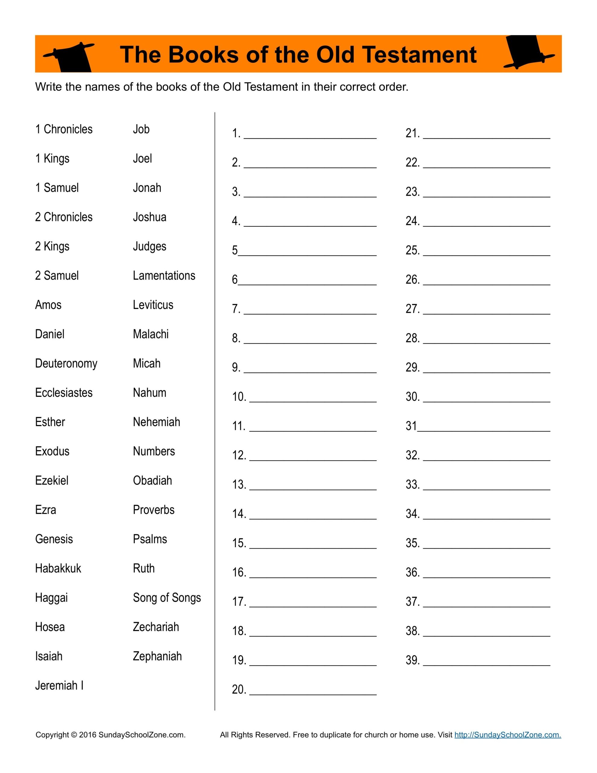 Printable Bible Worksheets Pdf