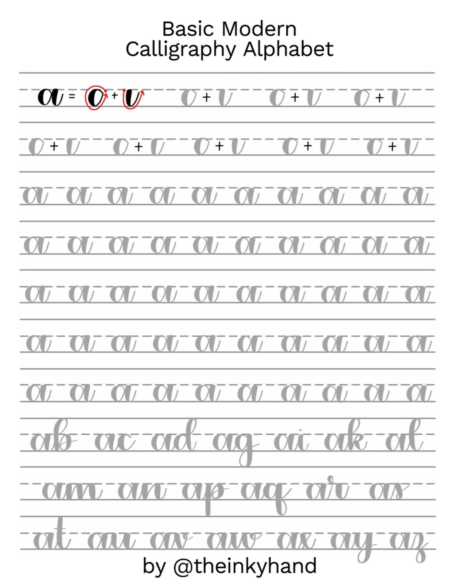 Printable Calligraphy Practice Sheets