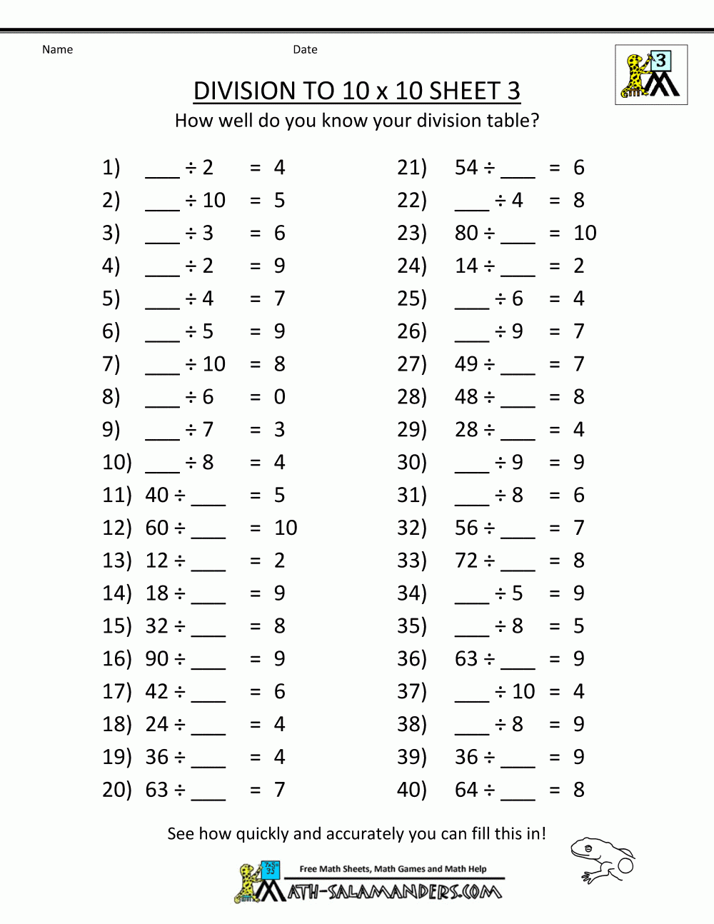 Printable Division Worksheets 3rd Grade Printable Division Worksheets 3rd Grade