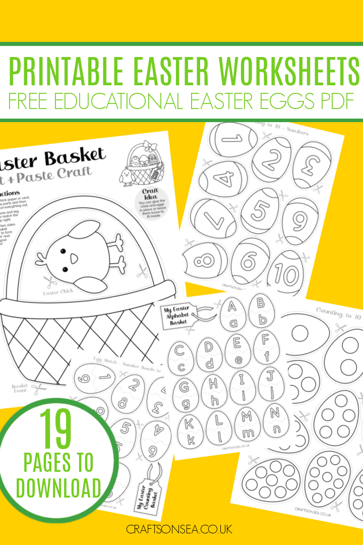 Printable Easter Worksheets FREE Educational Easter Eggs PDF Crafts 