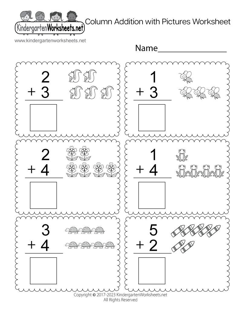 Printable Kindergarten Addition Worksheets Printable Kindergarten Addition Worksheets