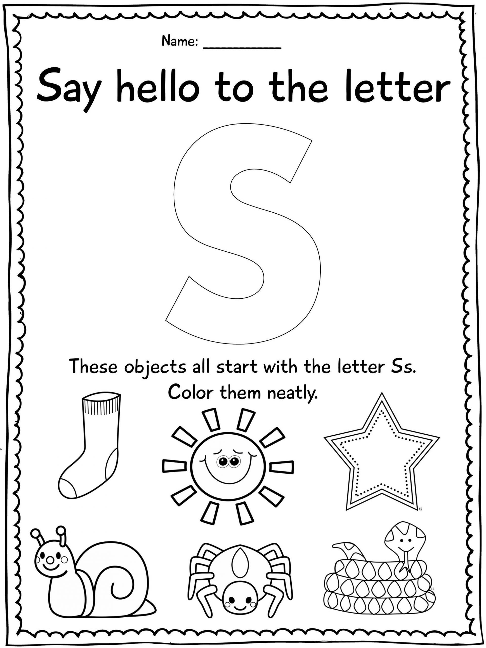 Printable Letter S Worksheets For Kids 101 Activity