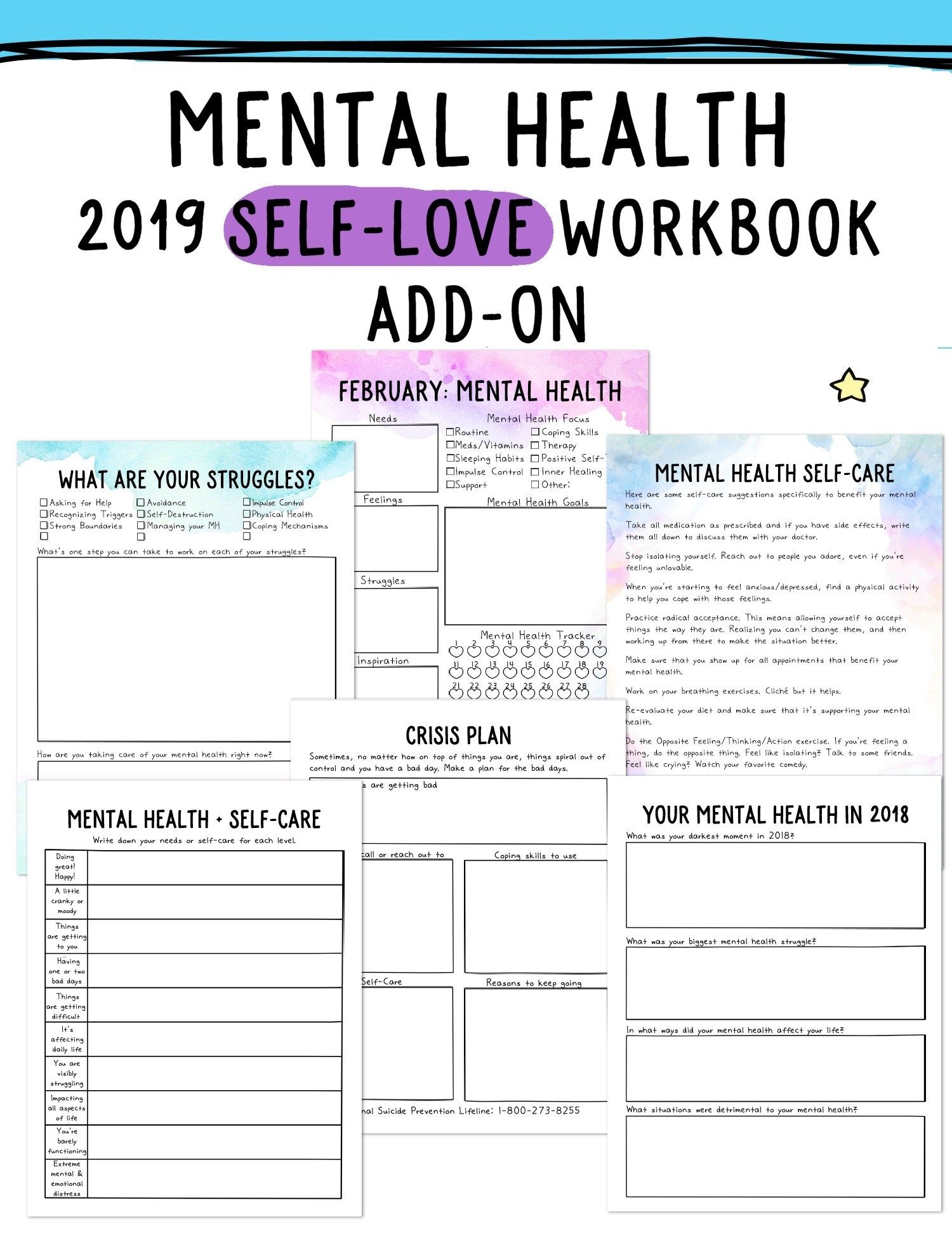 Printable Mental Health Activities Worksheets