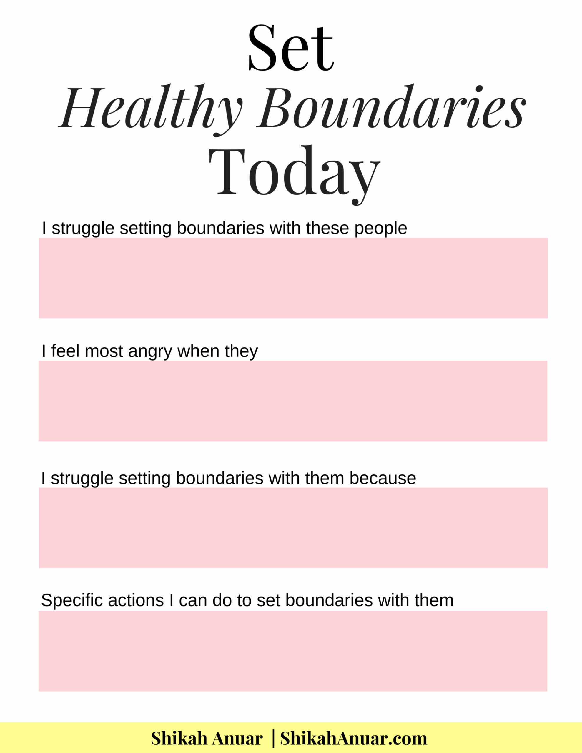Printable Personal Boundaries Worksheet Printable Calendars AT A GLANCE