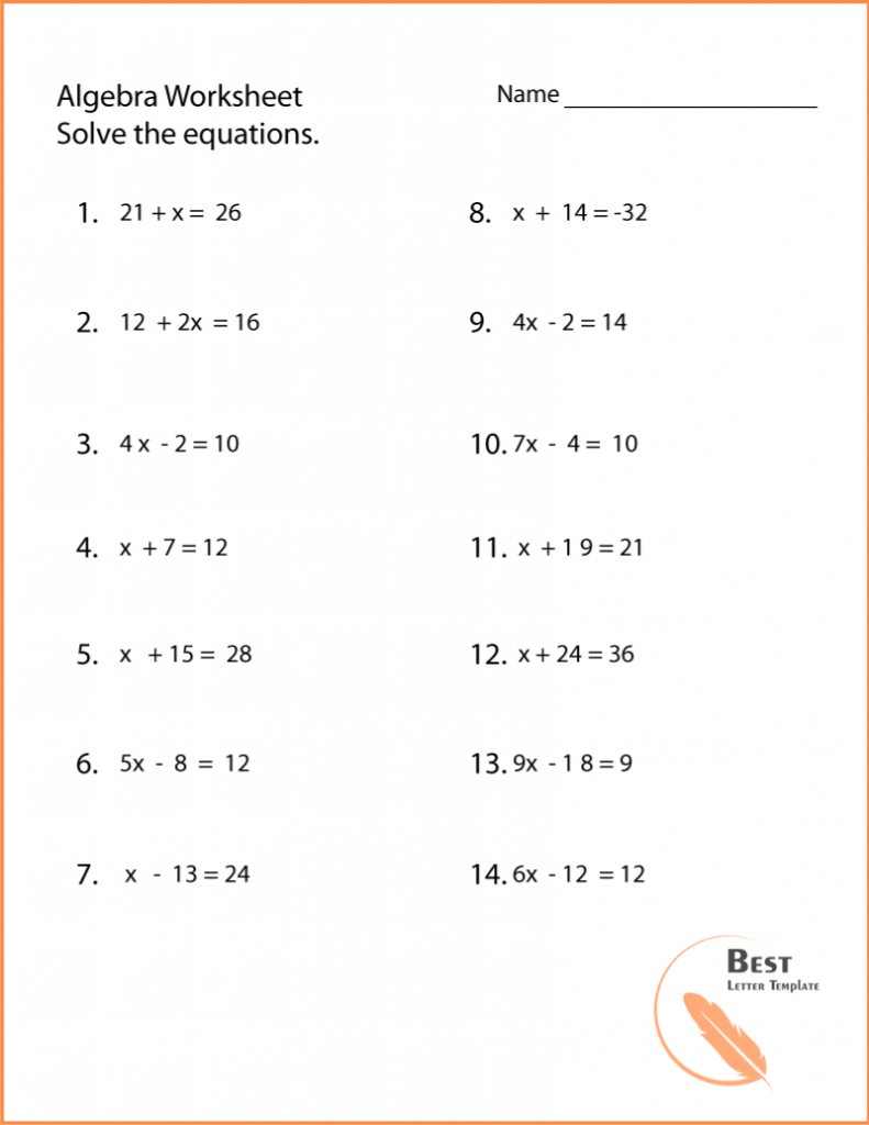 Printable Pre Basic Algebra Worksheets PDF