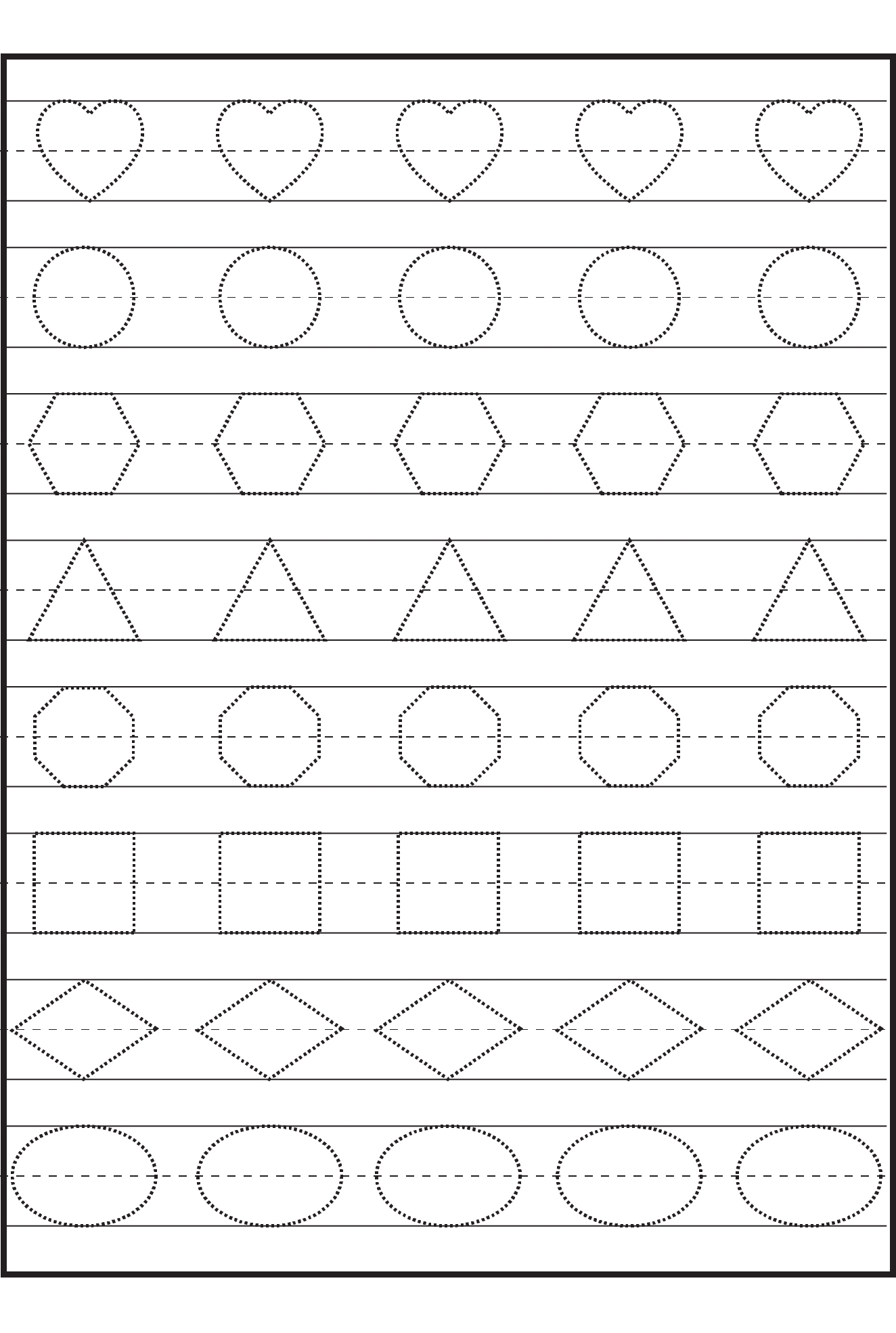 Printable Preschool Tracing Worksheets