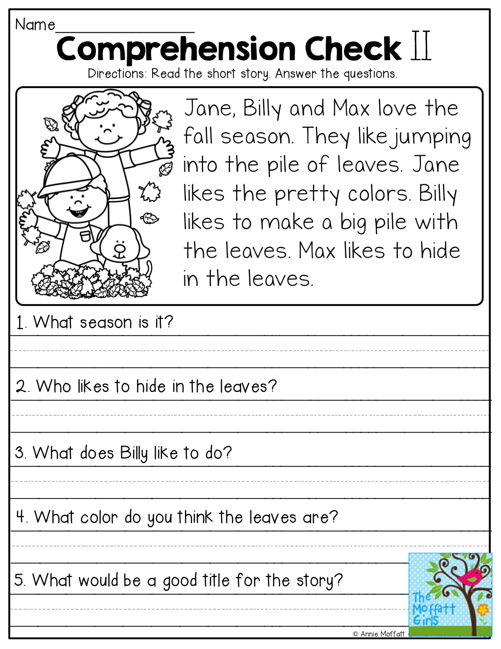 Printable Reading Worksheets For 3rd Grade