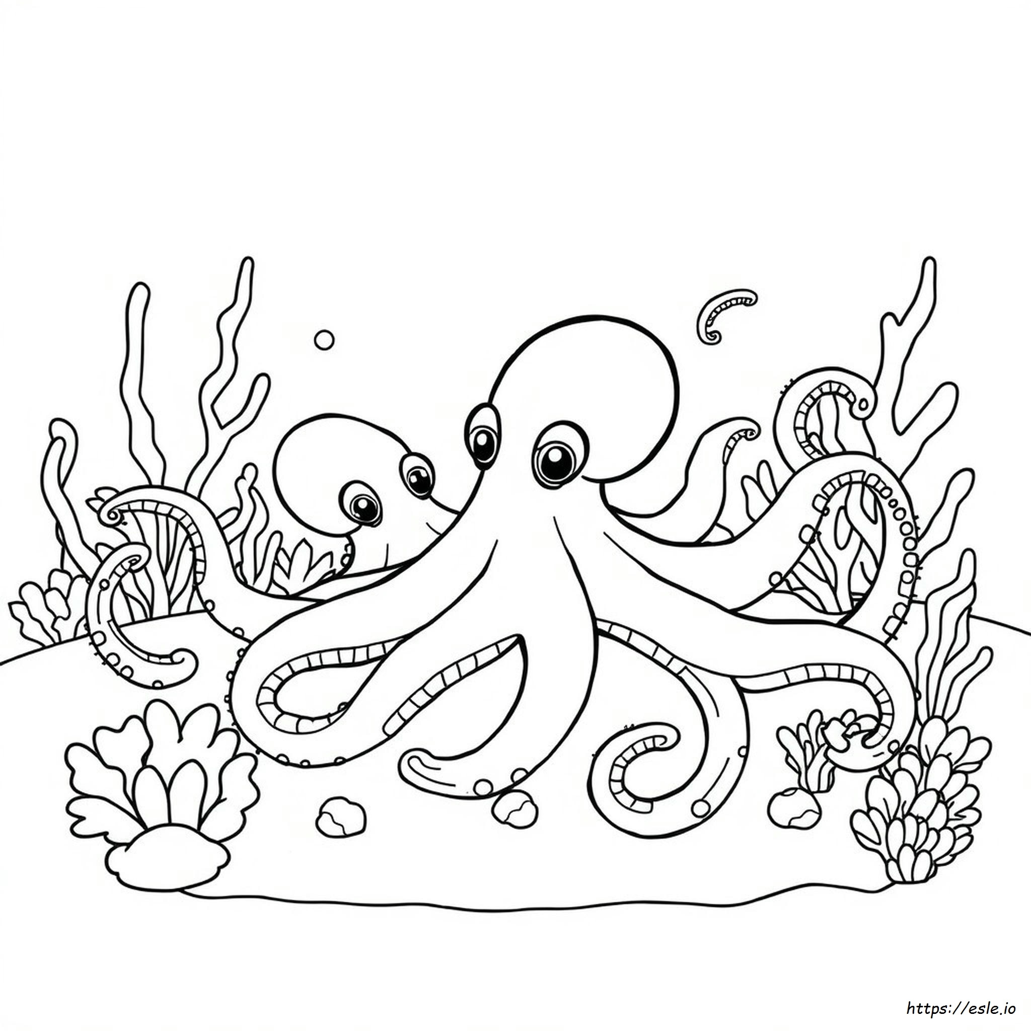 Realistic Printable Octopus Coloring Page