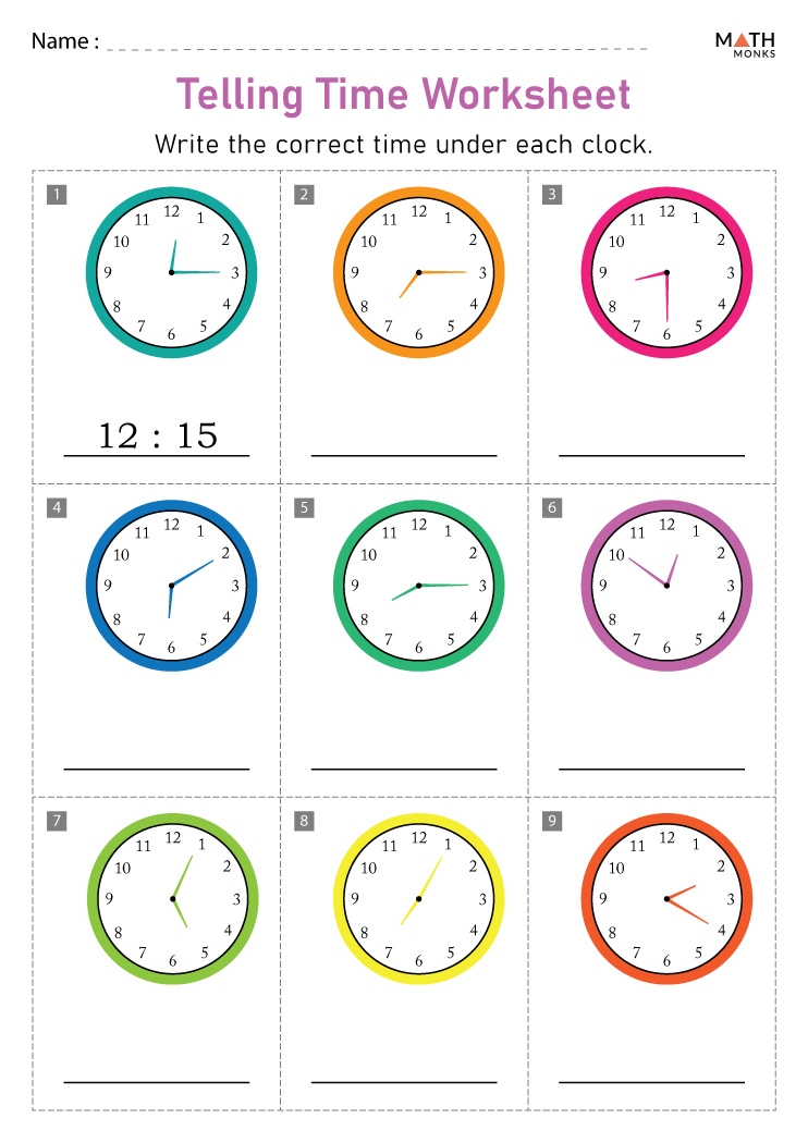 Telling Time Worksheet Second Grade