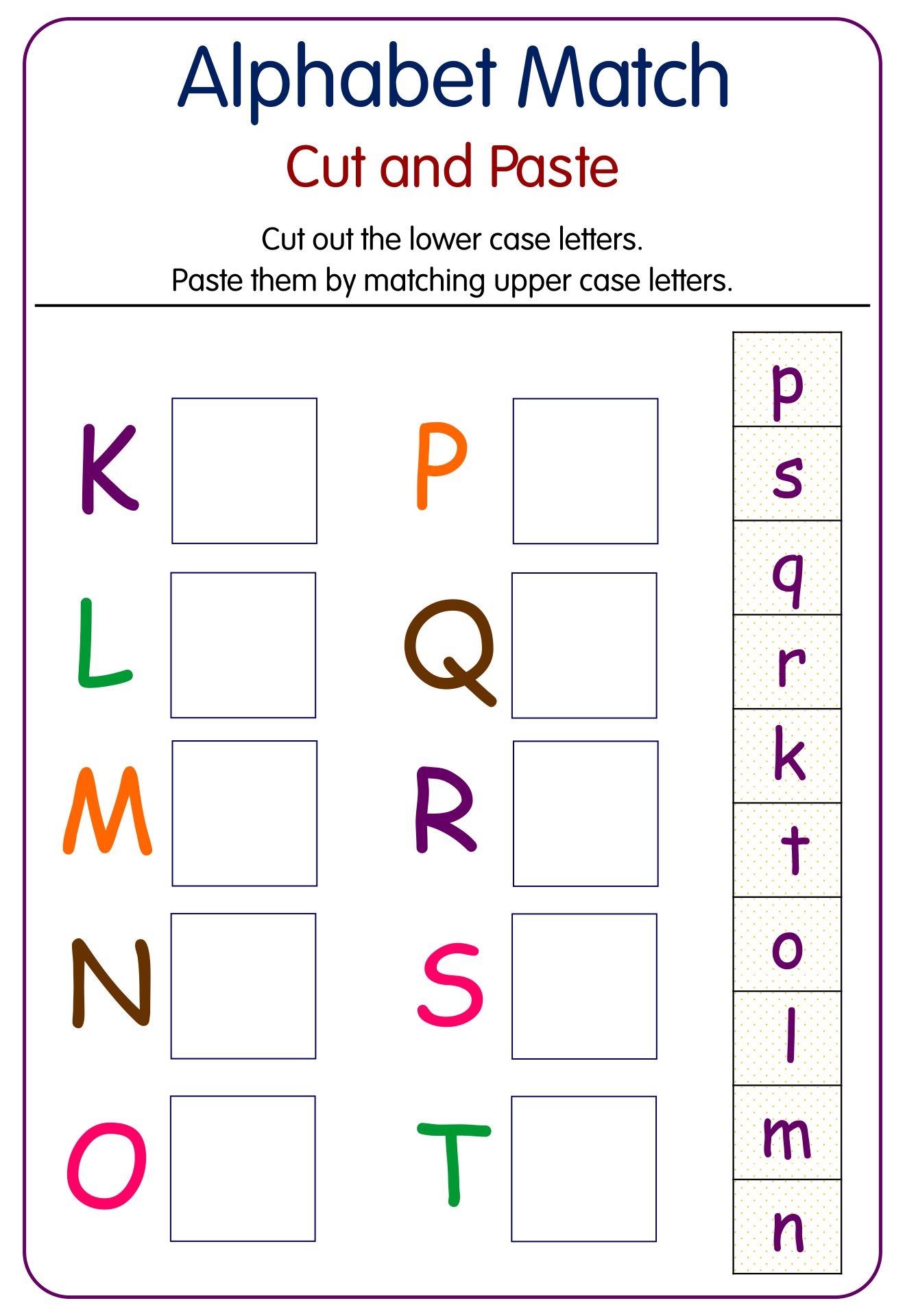 Toddler Printables Free Alphabet Match