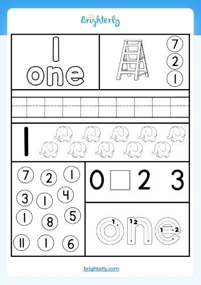 Try Our Free Printable Number One Worksheet For Kids 59 OFF