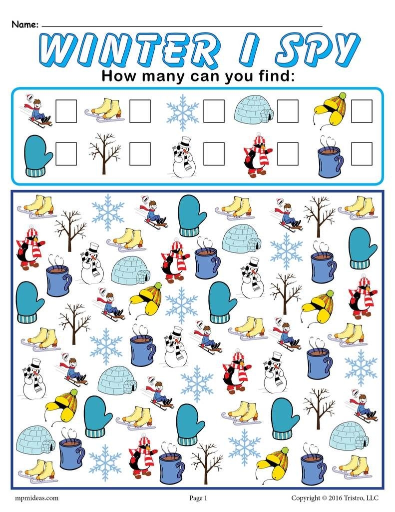 Winter Activities Worksheets For Kids